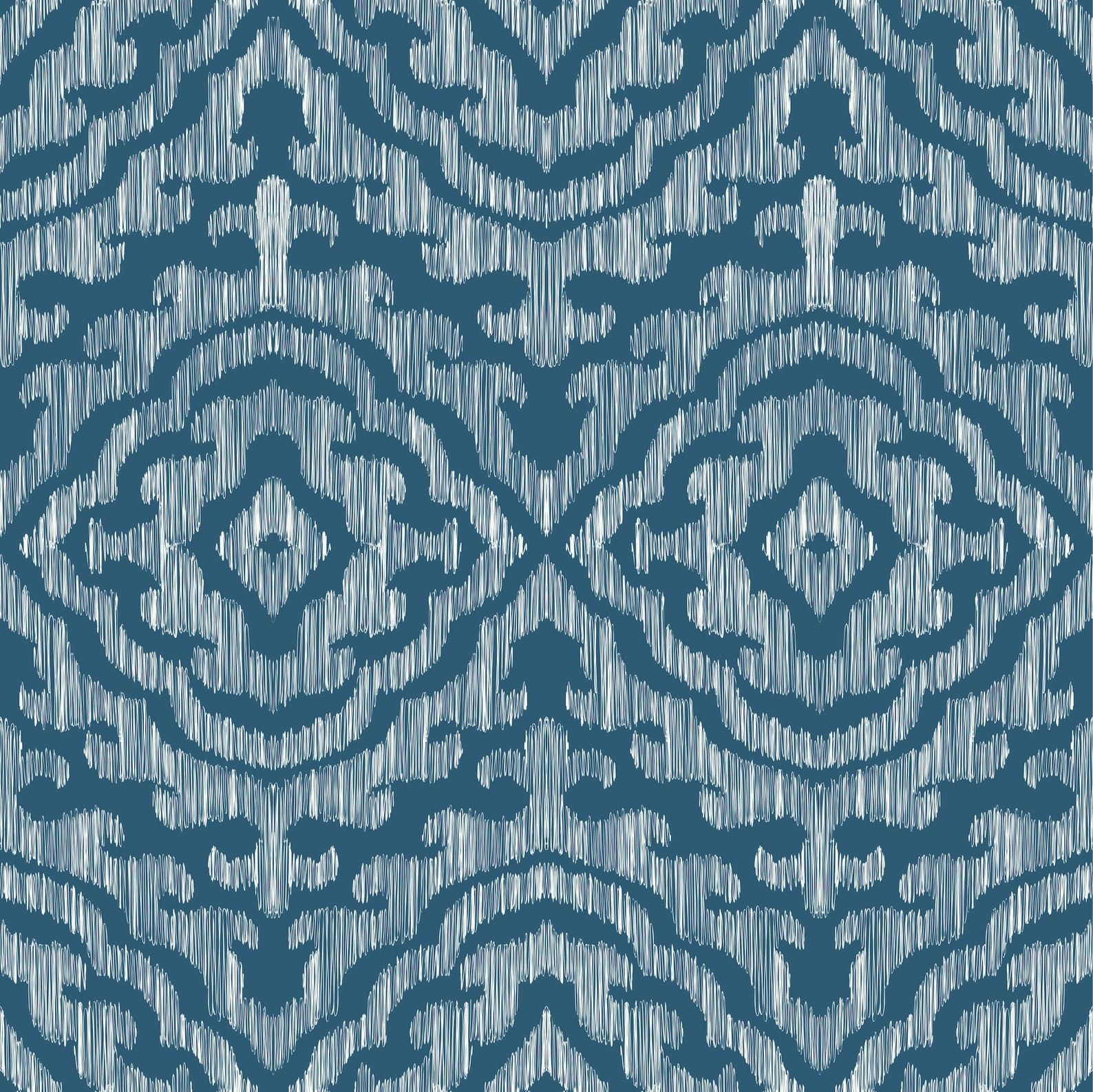 Blue Ikat Wallpaper Peel and Stick Indigo Tribal Geometric - Etsy