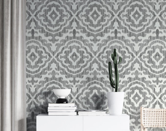 Blue Paisley Wallpaper Peel and Stick White Lace Wallpaper Etsy