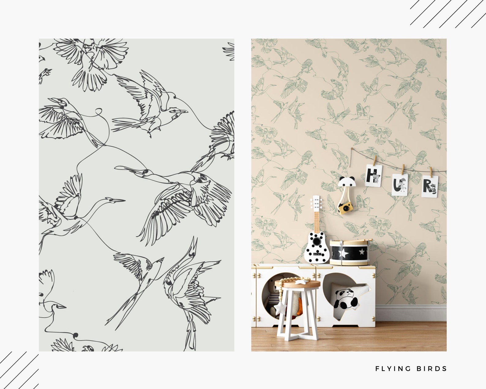 Light Blue Bird Self Adhesive Wallpaper Abstract Peel And Etsy