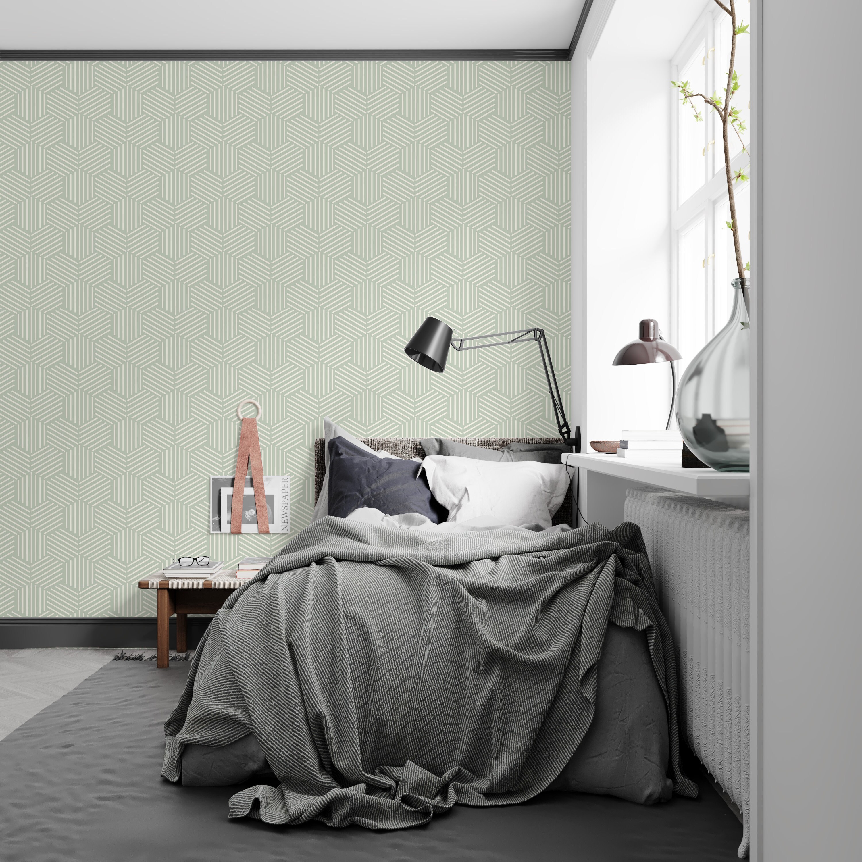 Sage Green Wallpaper Self Adhesive Honeycomb Geometric - Etsy
