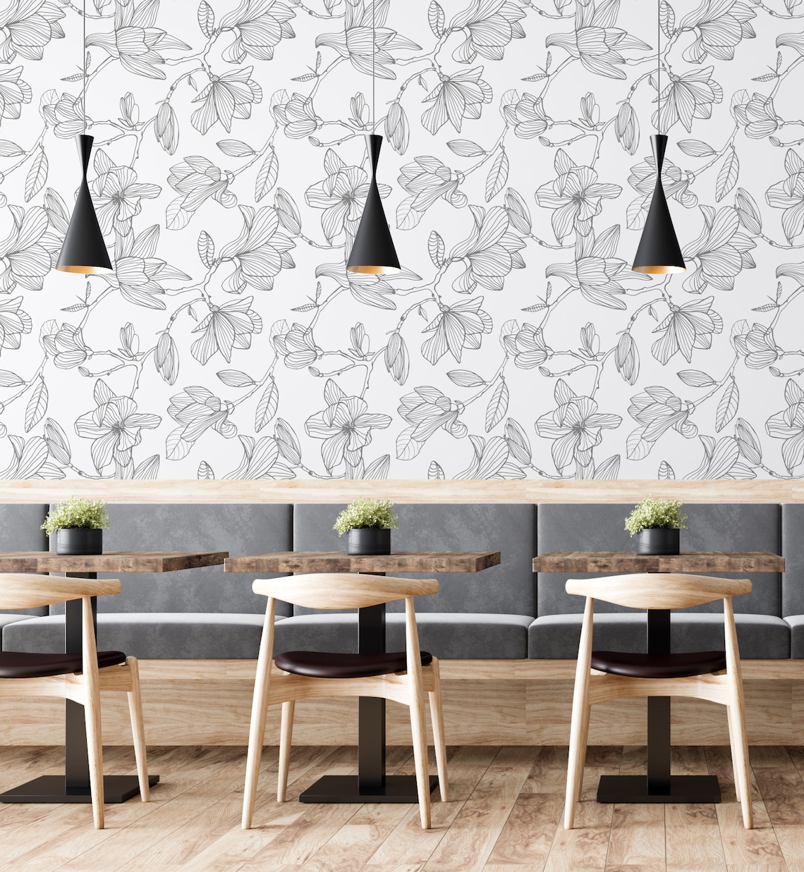 Magnolia Wallpaper Peel and Stick Floral Self Adhesive Wall Etsy