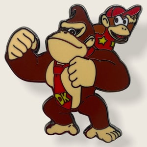 Donkey Kong e Diddy Kong Spilla in smalto duro - spilla da bavero - spilla da borsa - spilla da cappello - vacanza - regalo di Natale - regalo di compleanno