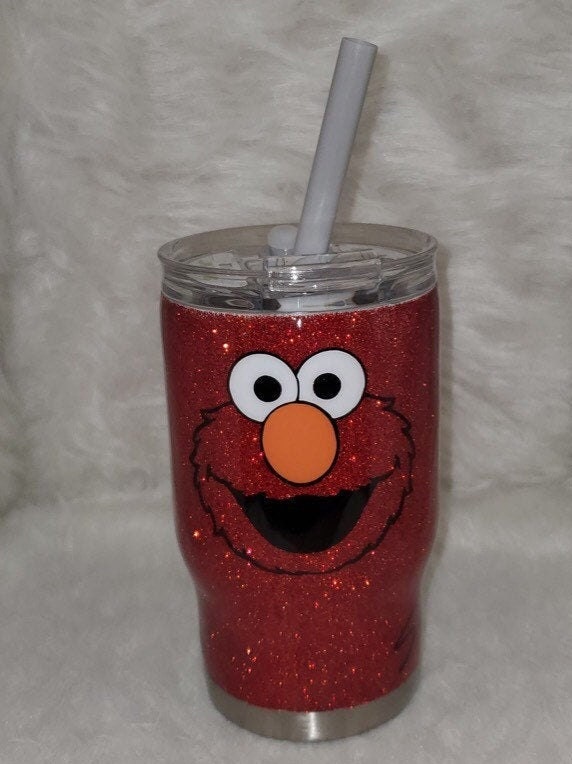 Elmo Valentines Day Cups, Custom Cups With Straw, Valentines Day Tumbler ,  Personalized Tumbler, Personalized Cups With Straw, 
