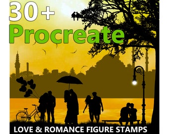 100 Procreate Human Silhouette Stamp Brush Love Couple Etsy
