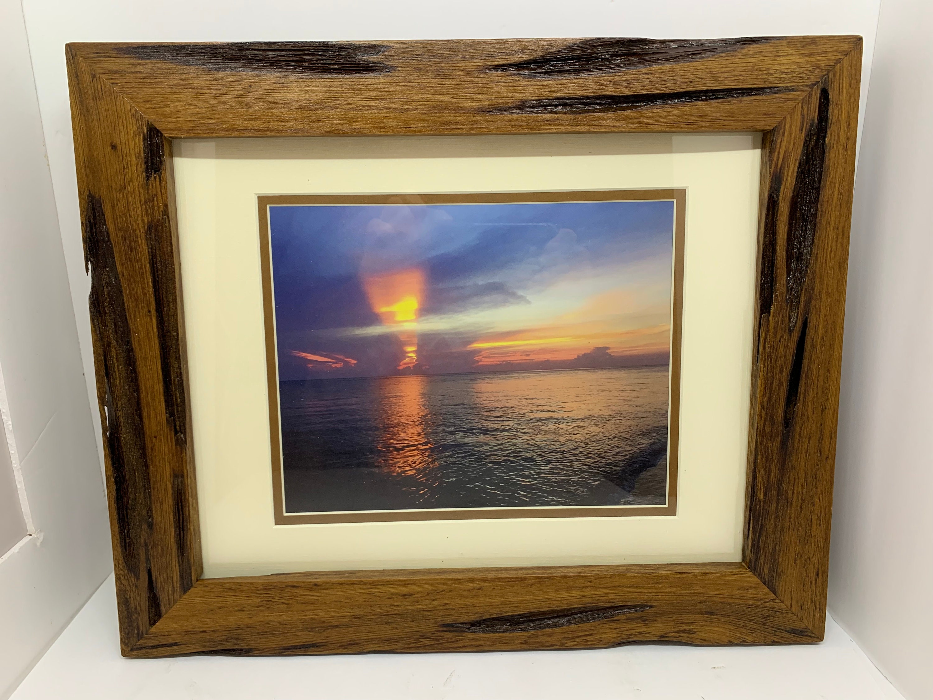 Pecky Cypress Frame with Matted Sunrise Picture Etsy