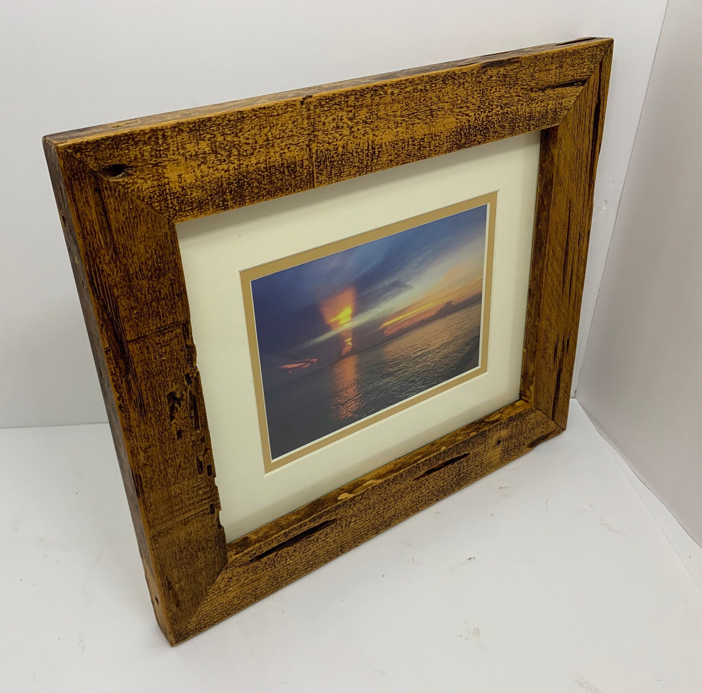Pecky Cypress Frame with Matted Sunrise Picture Etsy