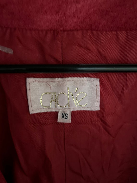 Vintage Cache 80’s red fringe suede jacket sized … - image 7