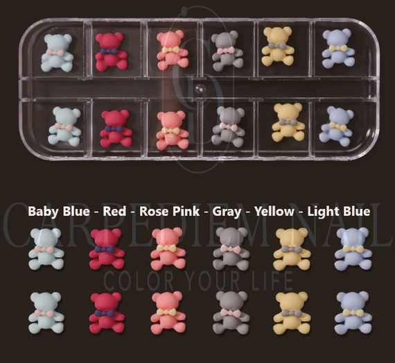 12pcs Resin Gummy Bear Charms for Nail Art Decorations Mixed