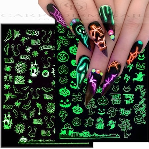 Glow In The Dark Halloween Nail Sticker