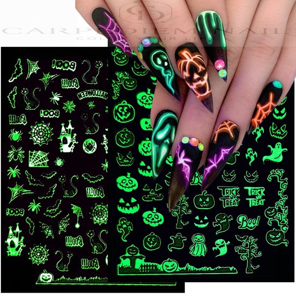 Glow In The Dark Halloween Nail Sticker