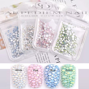 300+ Pcs - Mixed Size SS3-SS20 Flatback Opal Rhinestones| Glass Strass Rhinestones for Nail Art, DIY, Craft, Face Painting Art Decorations