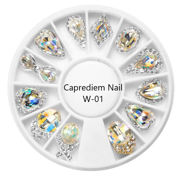 12pcs Rhinestones Nail Art Decorations Crystal Diamond Design For