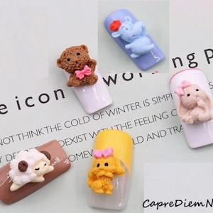 12Pcs - 3D Resin Kawaii Nail Charms for Nail Art