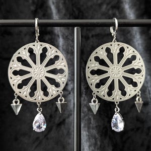 Cathedral Window Earrings : Gothic Architecture earrings, Goth earrings, Occult jewelry, Gothic Jewelry, Goth Aesthetic