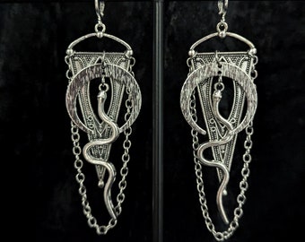 Hexentanz XXVI : Snake Earrings, Left Hand Path Occult witchcraft, Goth Serpent Occult jewelry