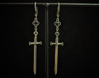 Hexentanz XX : Sword Earrings, Left Hand Path Occult witchcraft, Goth earrings, Occult jewelry, Goth jewelry, Sword jewelry