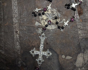 unHOLY : One of a kind Left Hand Path Rosary, Leviathan, Baphomet, Luciferian jewelry, Pentagram, Goth Occult jewelry, Inverted Cross