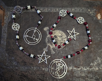 Lilith & Lucifer Prayer beads, Snake Vertebrae, Dark Mother Hecate, Luciferian, Feminine devotion, Witchcraft protection, Left Hand Path