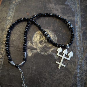 Antithesis : Trident, occult, witchcraft, Satanic Necklace, Goetic Magick, Goetia, Sulphur & Salt, Left Hand Path, Witchcraft ritual tool