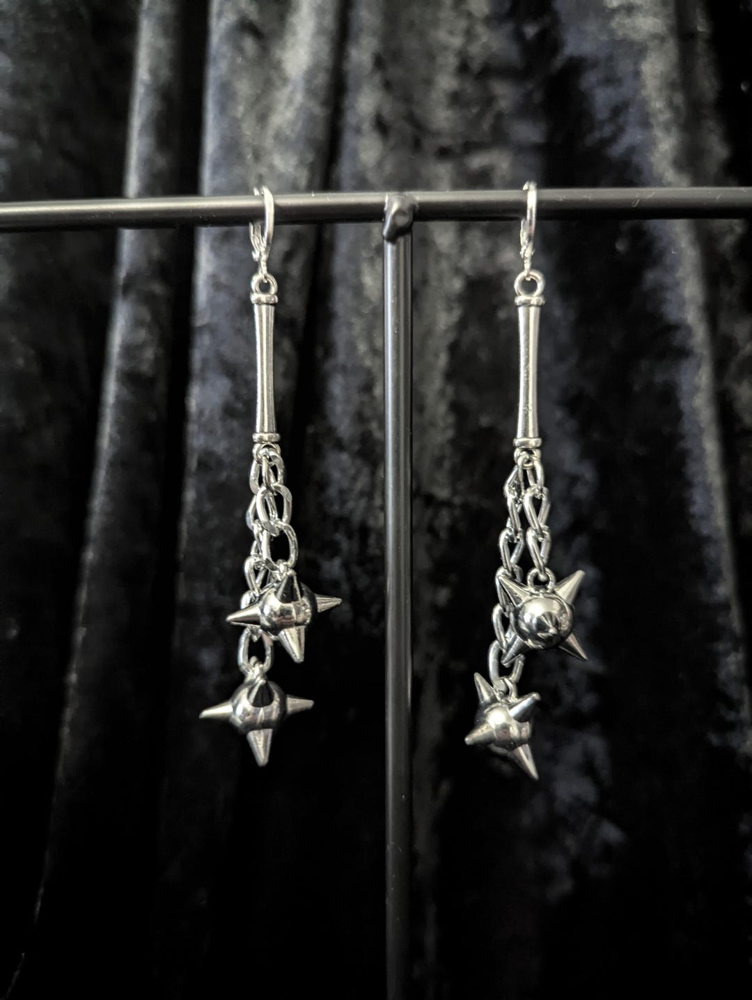 FLAILRRINGS : Heavy Metal Jewelry, Flail, Medieval Weapon Earrings, Morning Star Weapon, Spiked Ball Medieval, Goth Earrings - Etsy Japan