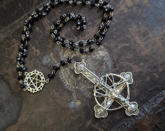 ANTICHRIST II : Left Hand Path Rosary, Baphomet, Luciferian jewelry, Pentagram, satan, Occult jewellery