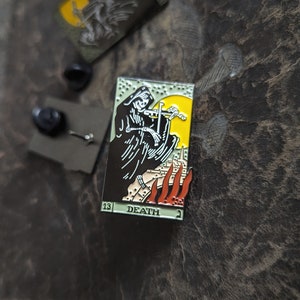 DEATH  : Enamel Pin, Occult Pin, Tarot Card pin, Death Cult, Left Hand Path pin, Magick Amulet, Black Magic