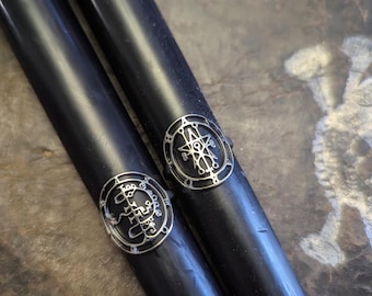 ASTAROTH & ASMODEUS: RINGS, Ars Goetia talimans, Adjustable rings, Sterling silver ring,  Satan, Demon sigil, Seal, 72 Pilars, Lemegeton