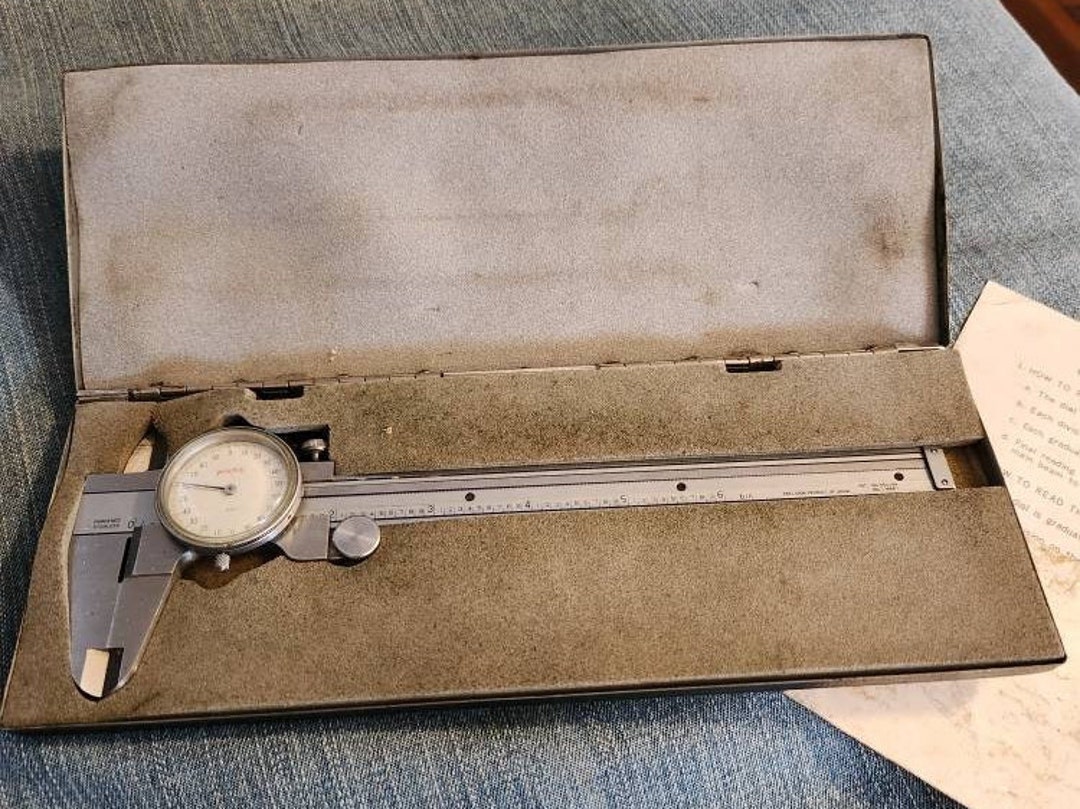 Vintage Peacock Dial Caliper With Case & Paperwork Etsy