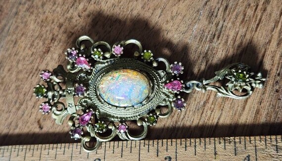 Vintage Sarah Coventry Contessa Fire Opal Brooch/… - image 6