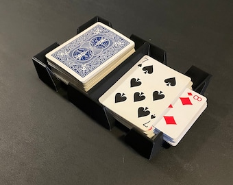 Playing Card Tray: Double Deck Draw and Discard Holder for Canasta, Uno, Rummy, Etc.