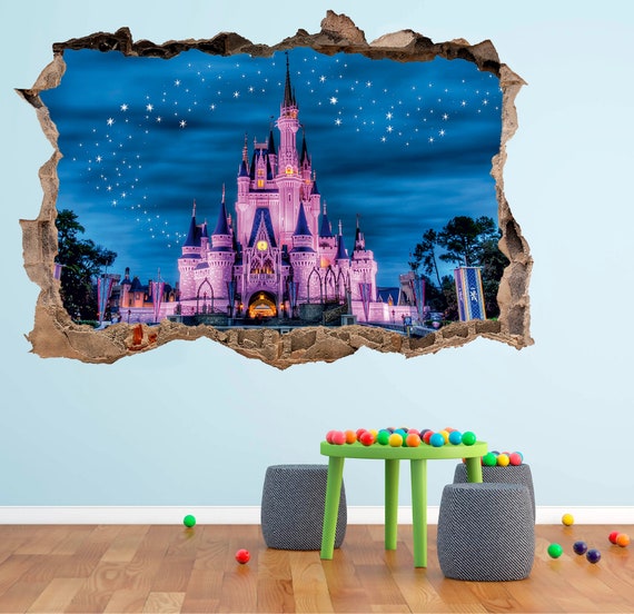 Disney Castle Wall Decal 3d Smashed Sticker Vinyl Broken