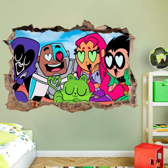 TEEN TITANS LOGO VINYL WALL STICKERS VARIOUS SIZES