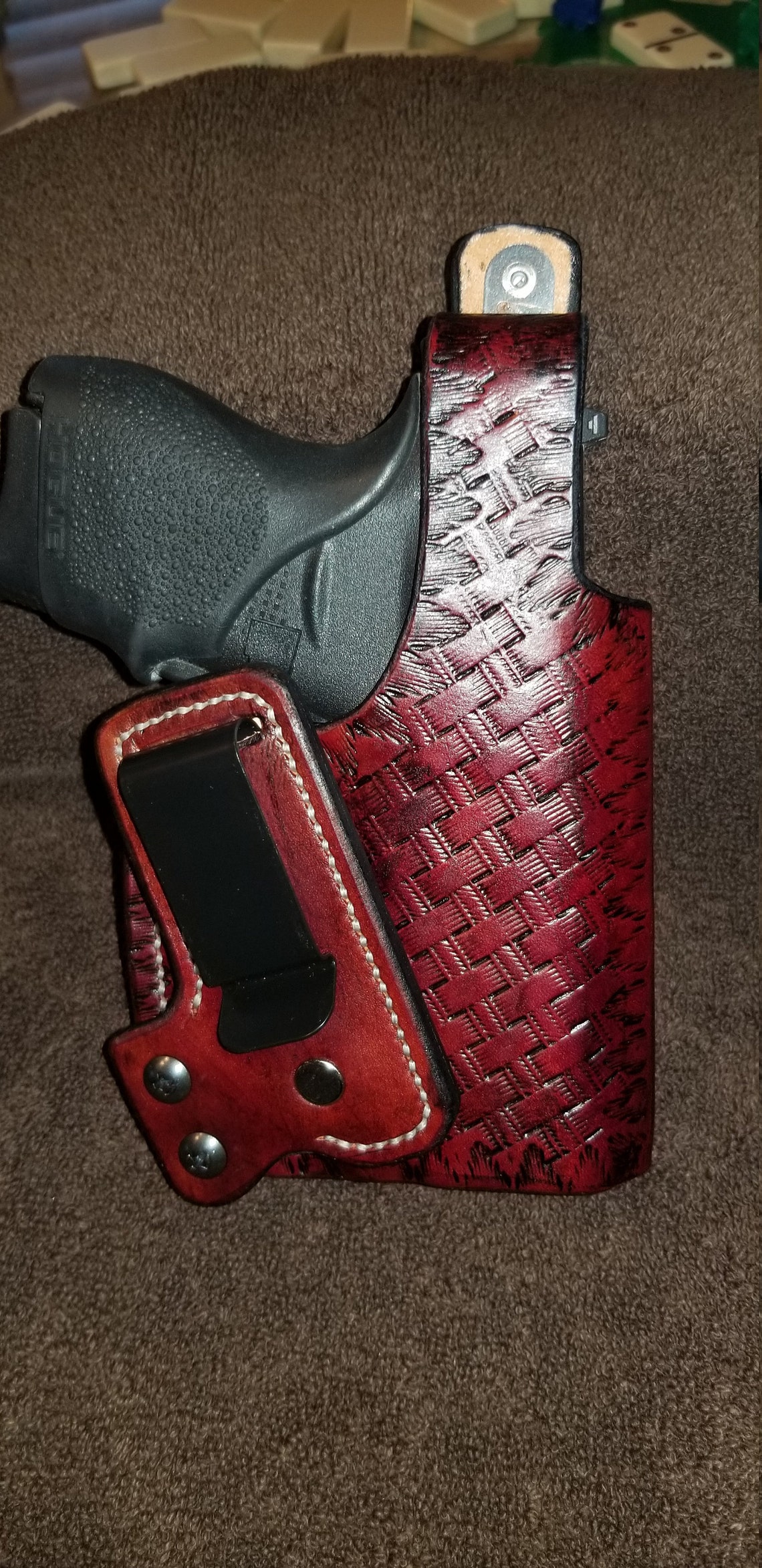 Leather IWB Thumb Break Holster for Glock 42 Laserguard Etsy