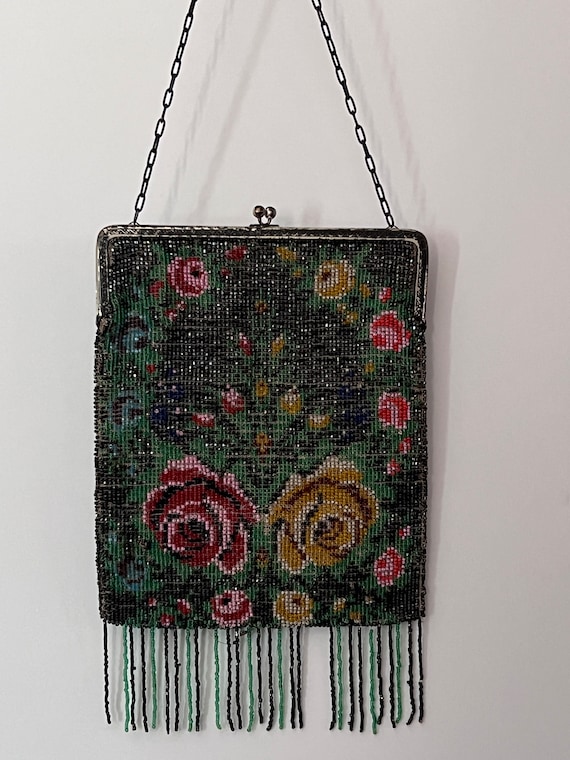 1930s Steel and Glass Beaded Evening Bag, Made in France — Reverie