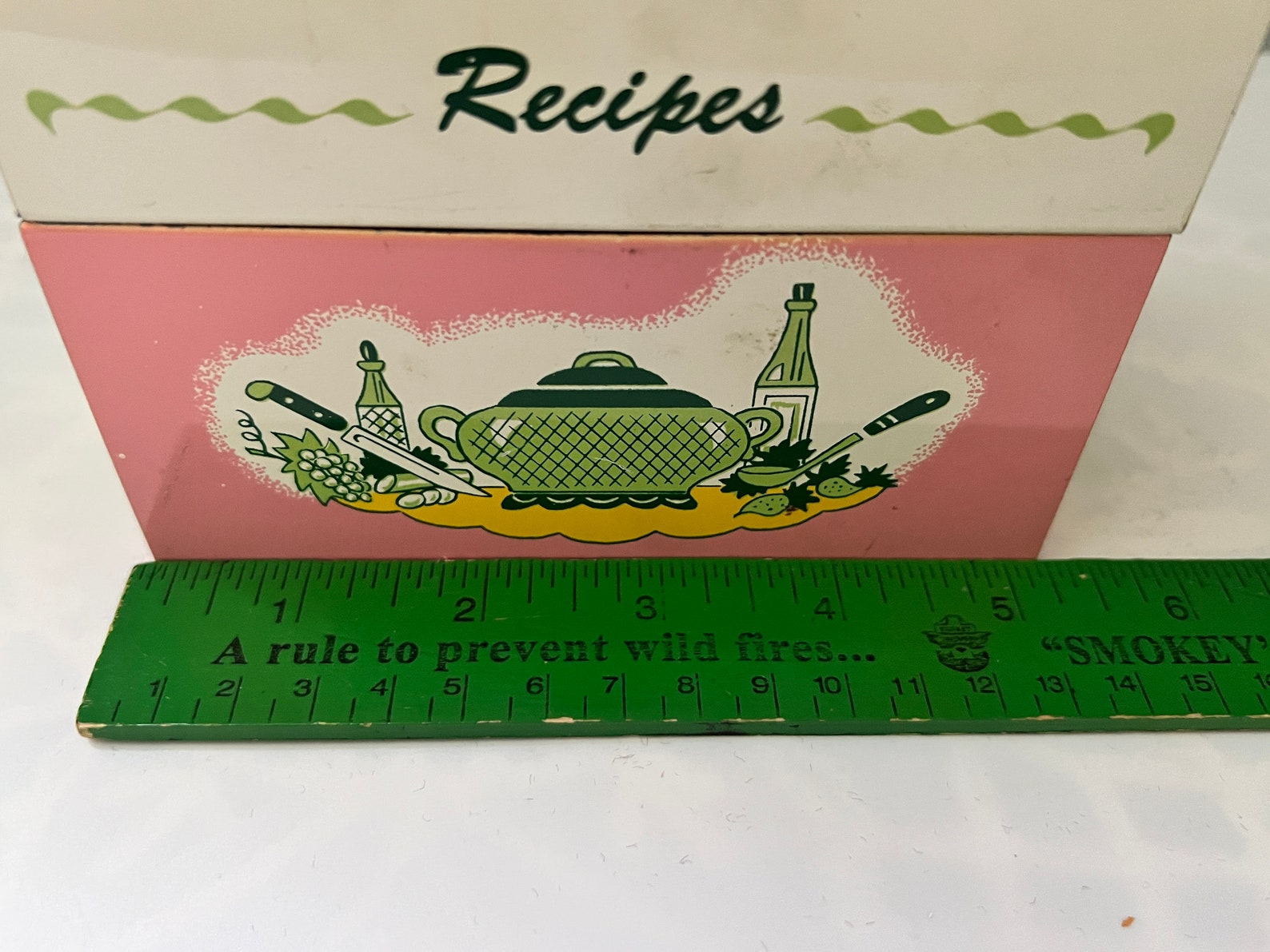Vintage MCM Tin Metal Recipe Box With Recipes and Dividers Etsy