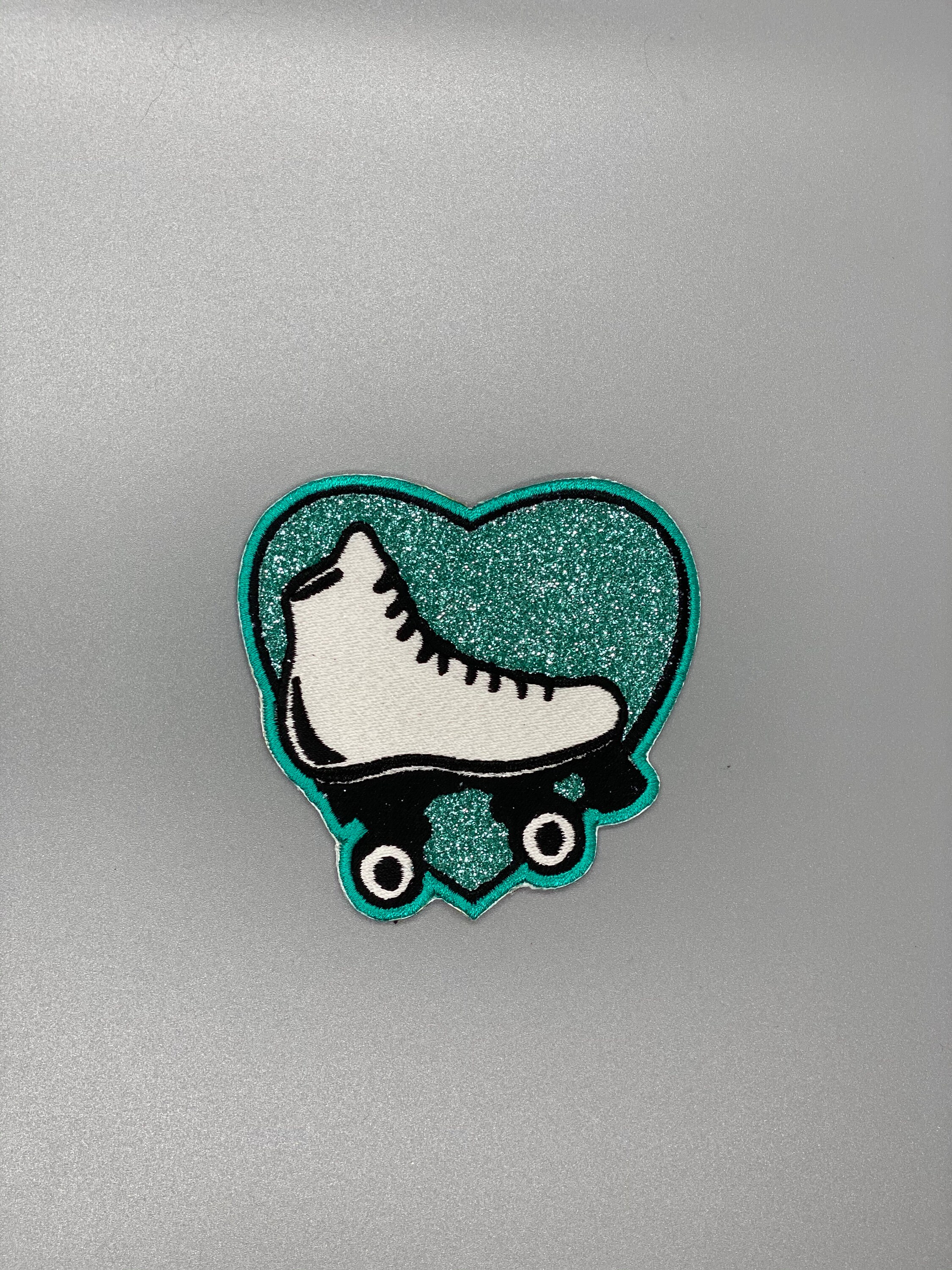 Roller Skate Glitter Heart Etsy