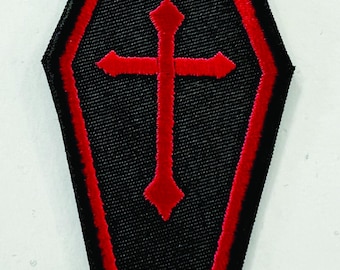 Coffin embroidered patch