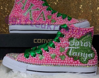pink glitter chucks