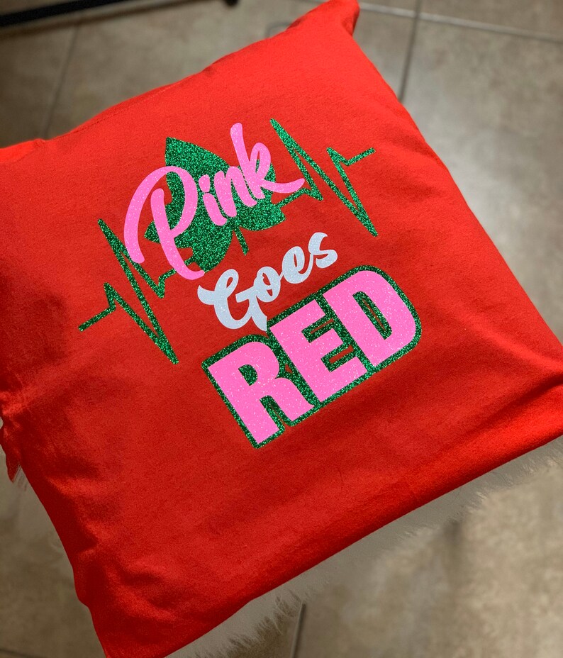Pink Goes Red TShirt Alpha Kappa Alpha Etsy