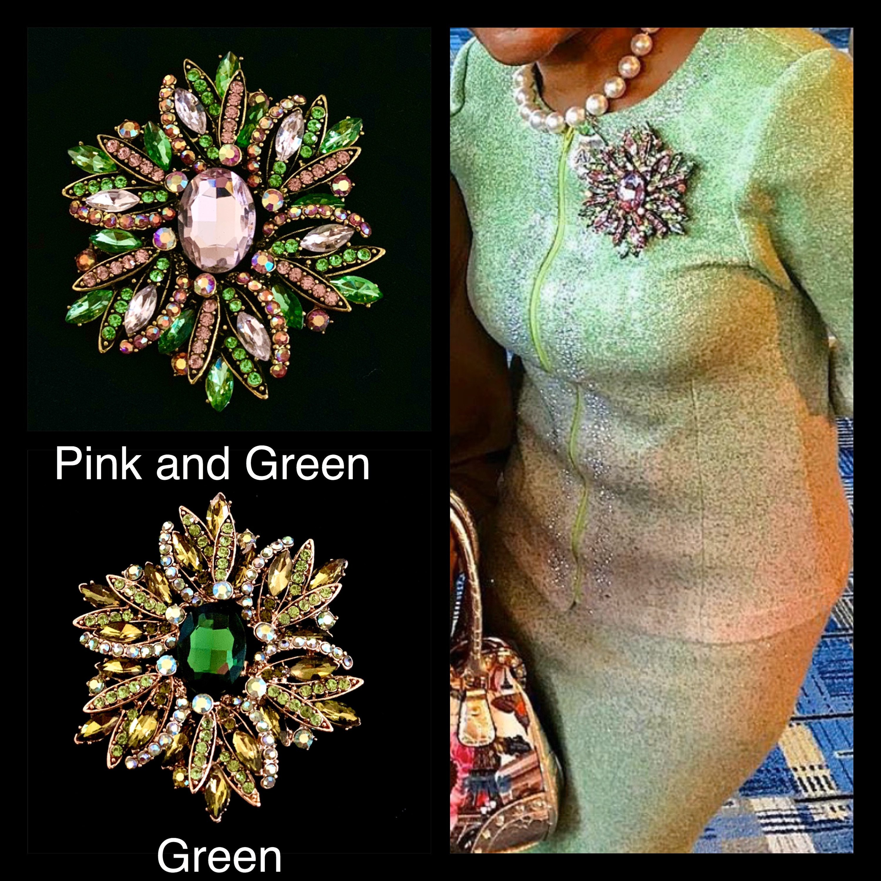 AKA inspired brooch Pink and Green AKA Etsy