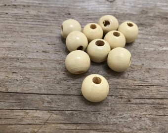 Round Wood Bead Rondelle Spacer Wooden Bead Natural Wood Bead Unfinished Handmad