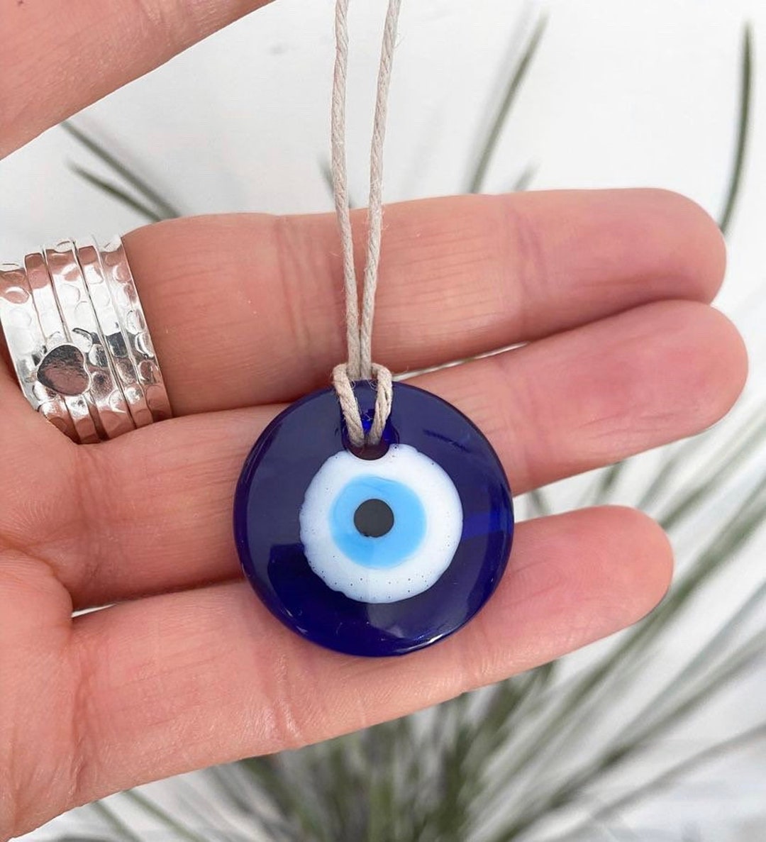 1 x Türkischer Glas Evil Eye Anhänger blauer Nazar Kabbalah Anhänger,  Glücksbringer Charm, Uk Verkäufer -  Österreich