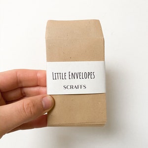 Mini Kraft Paper Envelopes - small eco packets, tiny brown paper envelope, recyclable packaging,