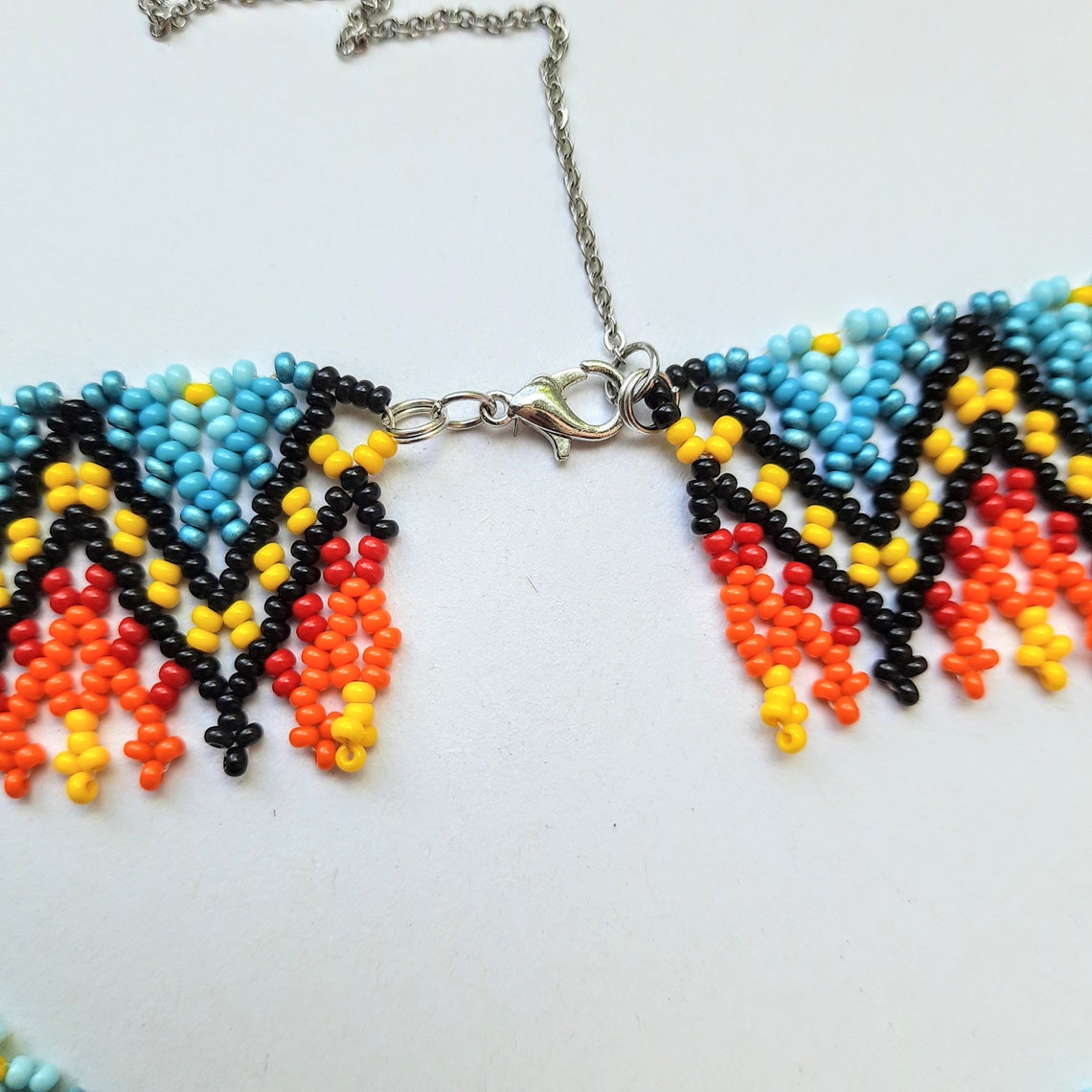 Statement necklace/Indigenous collar/Colorful necklace/Native Etsy