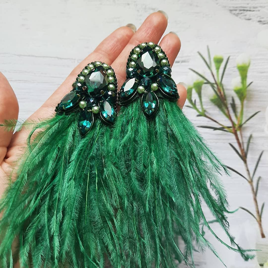 Ostrich earrings deals