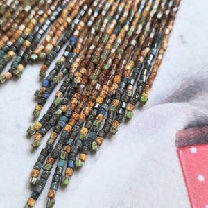 Handmade beaded earrings length 3.5 inch