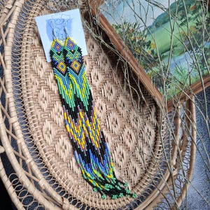 Boho Beaded Chandelier Earrings: Long Boho Fringe
