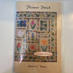 Vtg Flower Patch Wall Quilt Pattern 44 x 44 Alicias Attic FLP6 Grandma Comfort