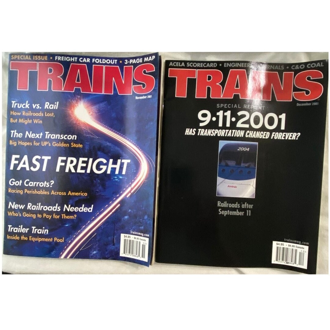 Vtg Lot 2 Trains November December 2001 Magazine Special Report 9-11-01 ...