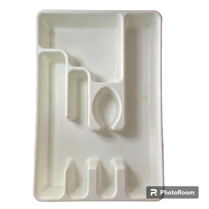 Vtg Rubbermaid 2921 Cutlery Tray Organizer White Plastic Utensil Drawer 5 Slot image 1